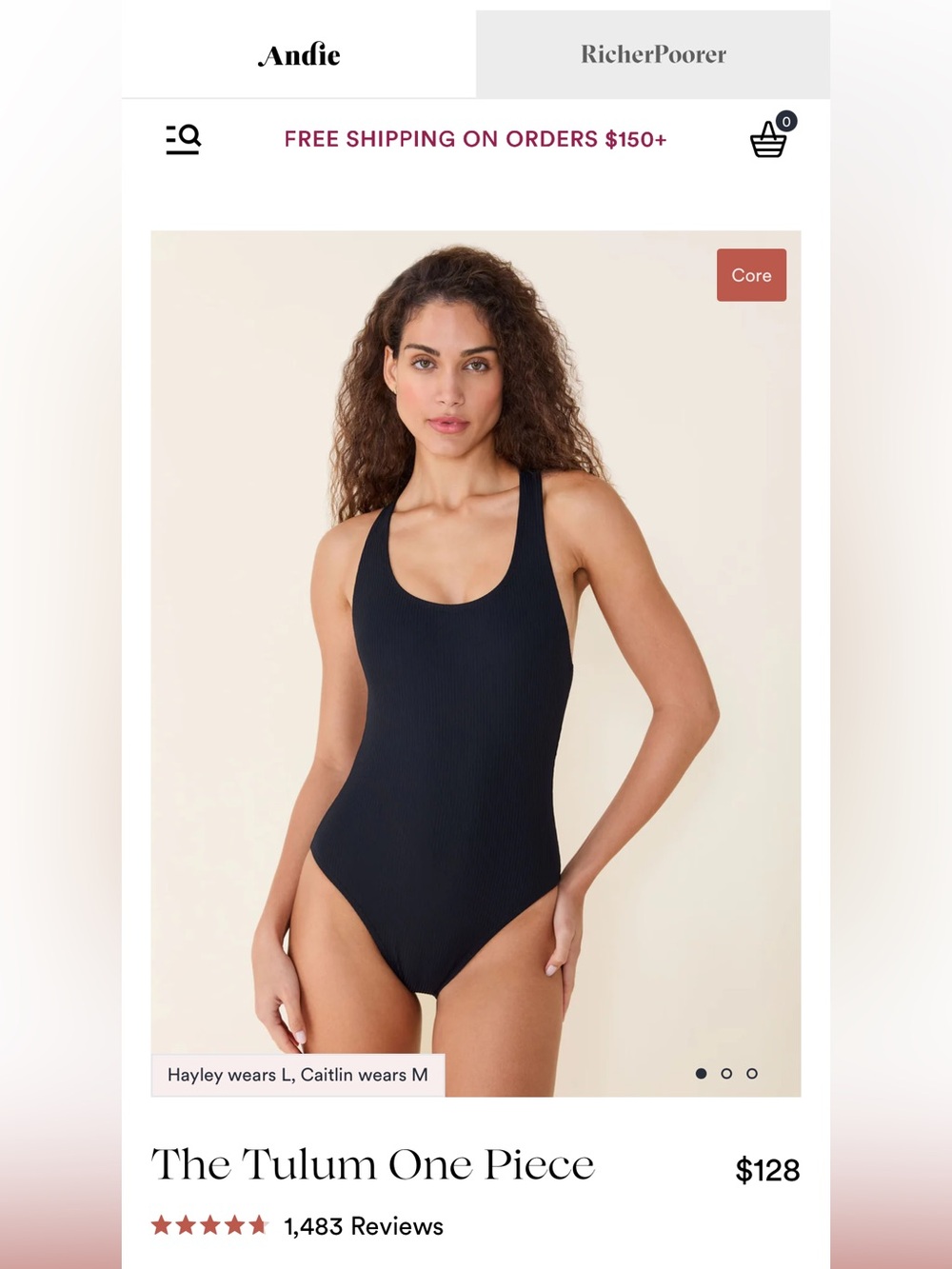 The Tulum One Piece - Eco Ribbed - Black - Long Torso